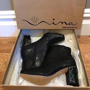 Nina black booties
